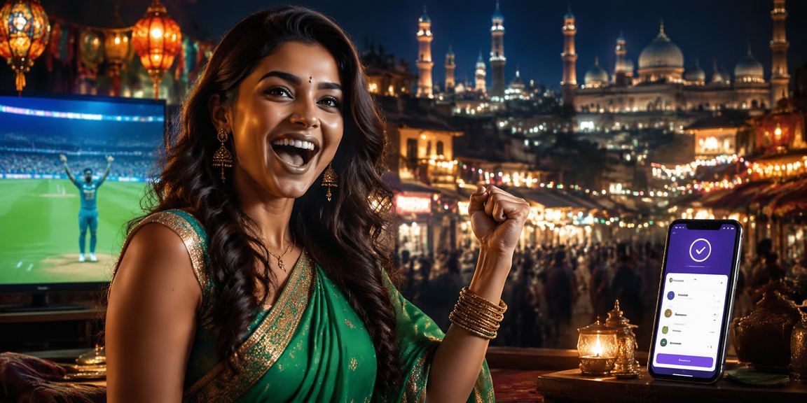 Indian woman making mobile payment for gaming